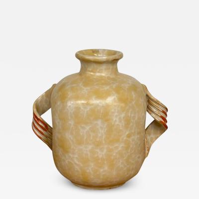 Upsala Ekeby Swedish Mid Century Modern Beige Ceramic Vase Sweden 1930s