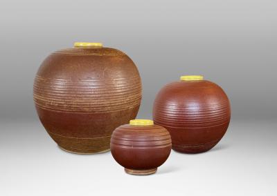 Upsala Ekeby Swedish Modern Trio of Vases by Upsala Ekeby