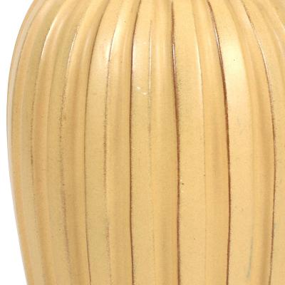 Upsala Ekeby Table Lamp in Pale Yellow by Vicke Lindstrand for Upsala Ekeby