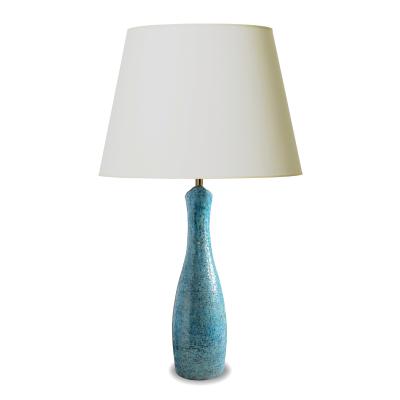Upsala Ekeby Tall Sinuous Table Lamp in Textured Turquoise by Ekeby