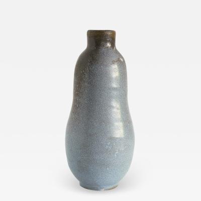 Upsala Ekeby VICKE LINDSTRAND VASE WITH SPECKLED BLUE AND BROWN GLAZE SCANDINAVIAN MODERN