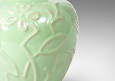 Upsala Ekeby Vase with Floral Reliefs by Upsala Ekeby