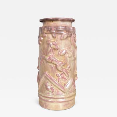 Upsala Ekeby Vase with Outdoor Theme Reliefs by Ekeby