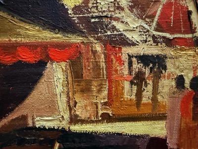 Urban Mid century Modernism Abstract Cubist Cityscape Painting Oil on Canvas