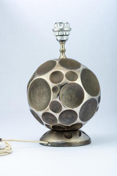 Urbano Zaccagnini Zaccagnini Lamp Ceramic Geodesic Silver Pewter Signed