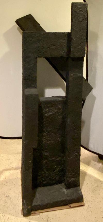 Ursula Meyers Black Geometric Sculpture by Ursula Meyers Conceptual Artist