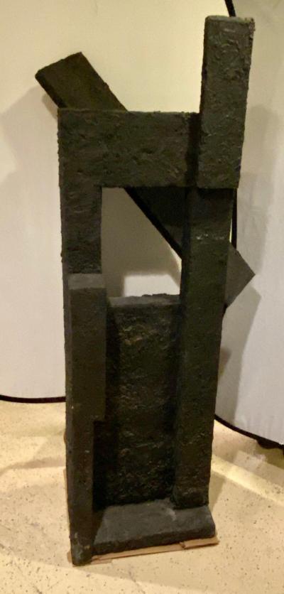 Ursula Meyers Black Geometric Sculpture by Ursula Meyers Conceptual Artist