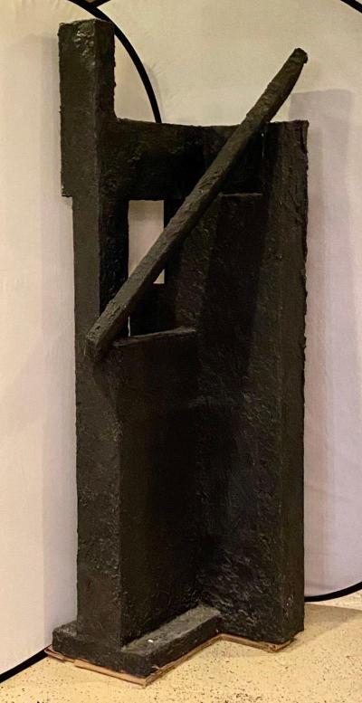 Ursula Meyers Black Geometric Sculpture by Ursula Meyers Conceptual Artist
