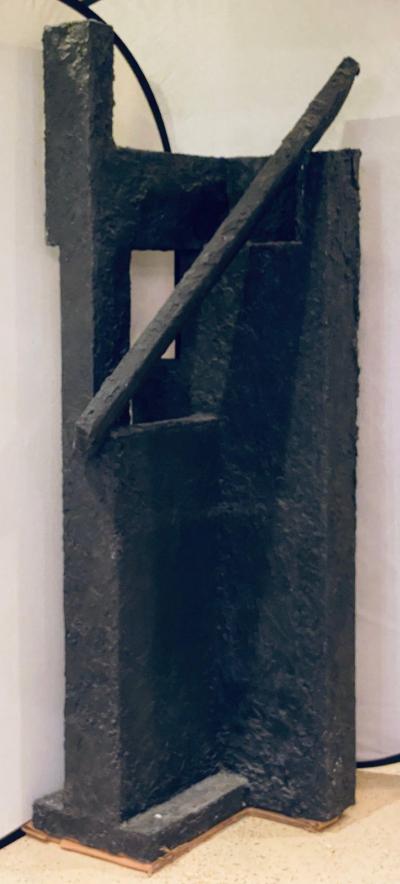 Ursula Meyers Black Geometric Sculpture by Ursula Meyers Conceptual Artist