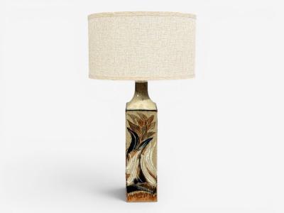 Ursula Printz Large Table Lamp Brown Stoneware Denmark 1960s