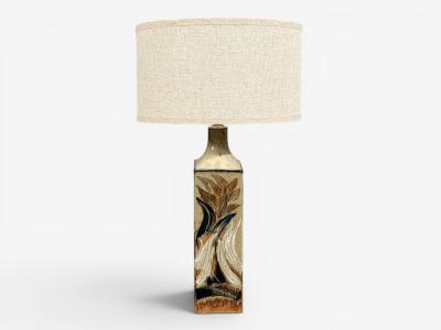 Ursula Printz Large Table Lamp Brown Stoneware Denmark 1960s