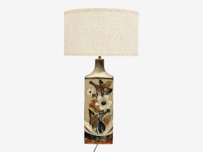 Ursula Printz Large Table Lamp Brown Stoneware Denmark 1960s