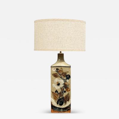 Ursula Printz Large Table Lamp Brown Stoneware Denmark 1960s