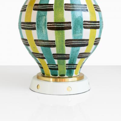 Ursula Printz Mogensen Ursula Printz hand thrown decorated lamp base for Gustavsberg Sweden 1940s