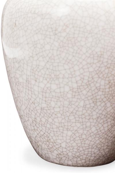 VEB Lichte German Mid Century White Crackle Glazed Ceramic Vase