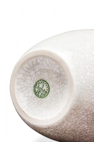 VEB Lichte German Mid Century White Crackle Glazed Ceramic Vase