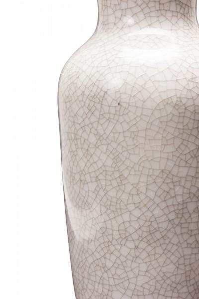 VEB Lichte German Mid Century White Crackle Glazed Ceramic Vase