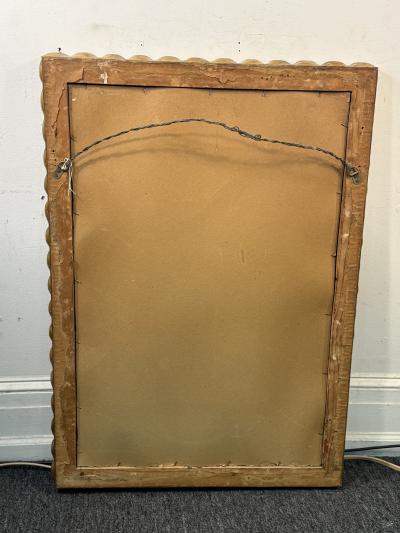 VENETIAN GILT WOOD SCALLOPED FRAMED MIRROR