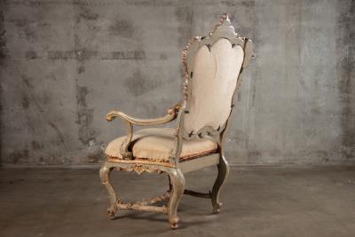 VENETIAN ROCOCO PARCEL GILT ARMCHAIR