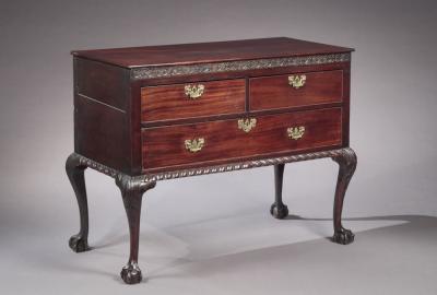 VERY RARE CHIPPENDALE COMMODE OR SERVING TABLE