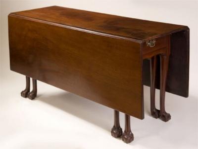 VERY RARE EIGHT LEGGED CHIPPENDALE BALL AND CLAW FOOT DROP LEAF TABLE