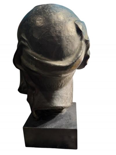 VICTOR PLANCKH RARE ART DECO FEMALE HEAD IN A TURBAN BRONZE BY VICTOR PLANCKH