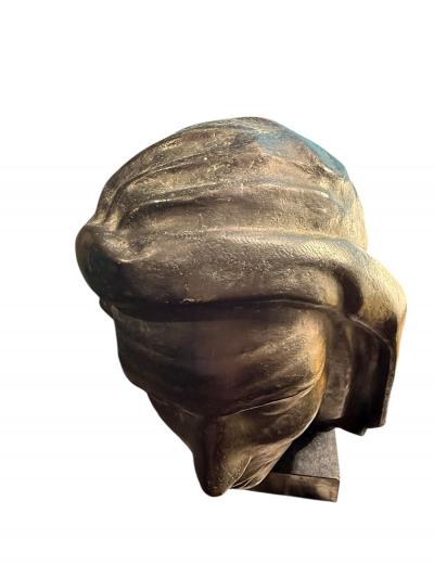 VICTOR PLANCKH RARE ART DECO FEMALE HEAD IN A TURBAN BRONZE BY VICTOR PLANCKH