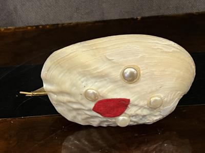 VICTORIAN GRAND TOUR BRASS BRONZE SHELL SHIP INTAGLIO OF KIEL WATCH HOLDER