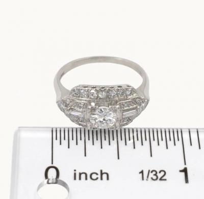 VINTAGE 1950S 0 46 CARAT DIAMOND CENTER AND PLATINUM ENGAGEMENT RING