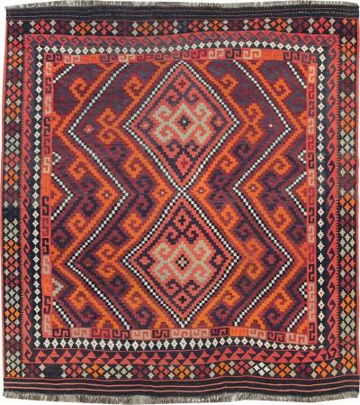 VINTAGE AFGHAN TRIBAL FLATWEAVE KILIM SMALL ROOM SIZE CARPET