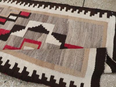 VINTAGE AMERICAN NAVAJO FLATWEAVE RUG