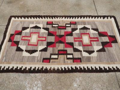 VINTAGE AMERICAN NAVAJO FLATWEAVE RUG