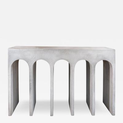 VINTAGE CONCRETE RESIN BRIDGE CONSOLE TABLE