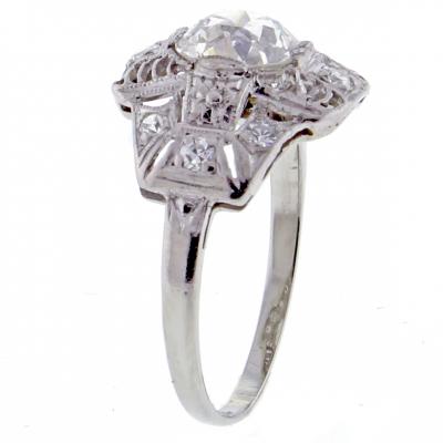 VINTAGE FILIGREE EUROPEAN CUT DIAMOND RING