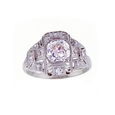 VINTAGE FILIGREE EUROPEAN CUT DIAMOND RING