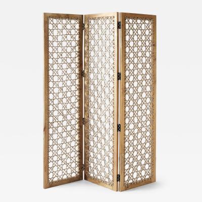 VINTAGE FOLDING SCREEN WITH ROPE PANELS