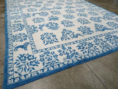 VINTAGE INDIAN COTTON AGRA LARGE ROOM SIZE CARPET
