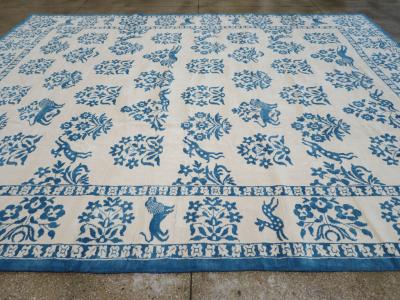 VINTAGE INDIAN COTTON AGRA LARGE ROOM SIZE CARPET
