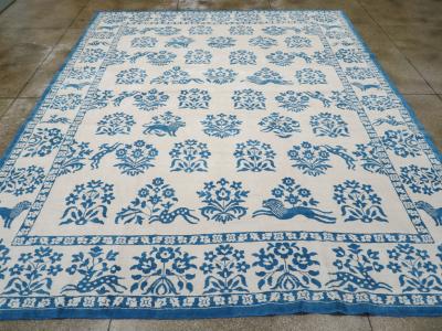VINTAGE INDIAN COTTON AGRA LARGE ROOM SIZE CARPET