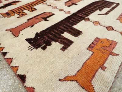 VINTAGE PERSIAN BAKHTIARI PICTORIAL ACCENT RUG
