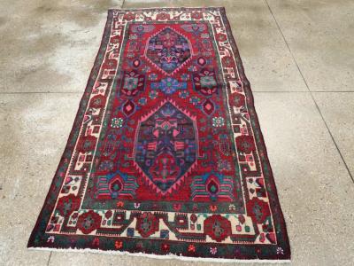 VINTAGE PERSIAN HAMADAN ACCENT RUG