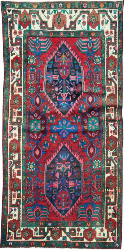 VINTAGE PERSIAN HAMADAN ACCENT RUG