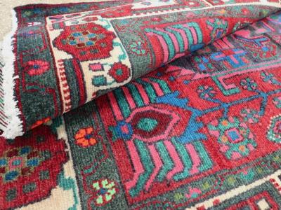 VINTAGE PERSIAN HAMADAN ACCENT RUG
