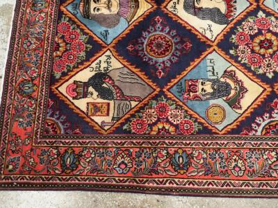 VINTAGE PERSIAN KERMAN PICTORIAL ACCENT RUG