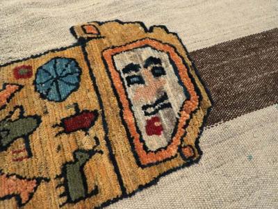 VINTAGE PERSIAN PICTORIAL FLATWEAVE