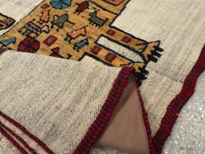 VINTAGE PERSIAN PICTORIAL FLATWEAVE