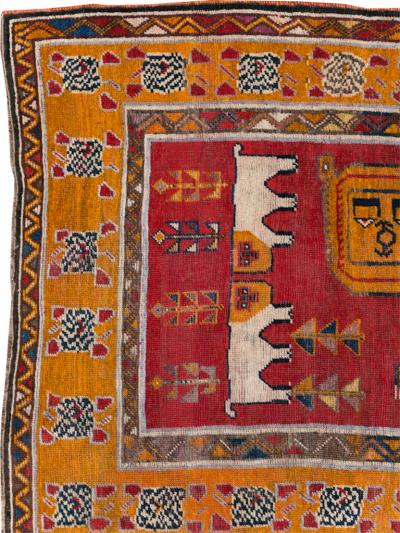 VINTAGE PERSIAN PICTORIAL GABBEH RUG