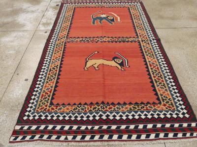 VINTAGE PERSIAN PICTORIAL KILIM