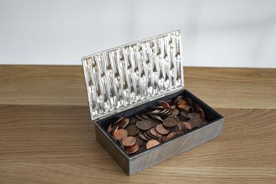 VINTAGE SILVER BAMBOO BOX