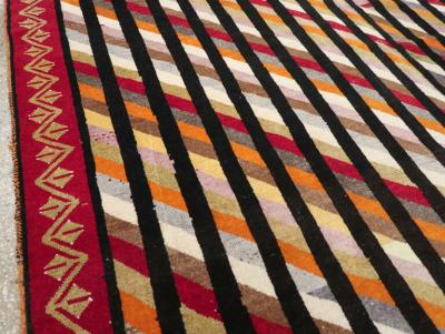 VINTAGE TURKISH ANATOLIAN ART DECO STYLE SMALL ROOM SIZE CARPET